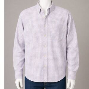 Vintage J. Crew Button Down Shirt XL Purple white stripe Tailored Long Sleeve